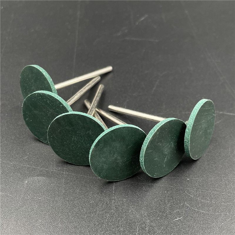 廠家供應(yīng)牙科技工材料綠膠輪帶柄拋光膠片廠用